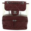 CHANEL Matelasse Chain Backpack Leather Bordeaux Silver CC Auth 172627A-2