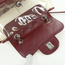 CHANEL Matelasse Chain Backpack Leather Bordeaux Silver CC Auth 172627A-24