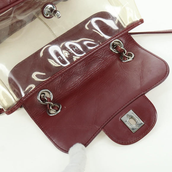 CHANEL Matelasse Chain Backpack Leather Bordeaux Silver CC Auth 172627A