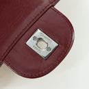 CHANEL Matelasse Chain Backpack Leather Bordeaux Silver CC Auth 172627A-25