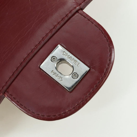 CHANEL Matelasse Chain Backpack Leather Bordeaux Silver CC Auth 172627A