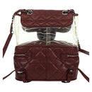 CHANEL Matelasse Chain Backpack Leather Bordeaux Silver CC Auth 172627A-3