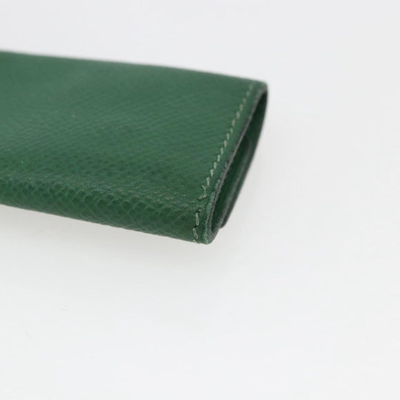 HERMES Etui Cle 4 Key Case Leather Green Gold Auth 172633