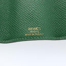 HERMES Etui Cle 4 Key Case Leather Green Gold Auth 172633-12