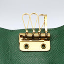 HERMES Etui Cle 4 Key Case Leather Green Gold Auth 172633-15