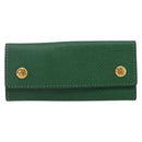 HERMES Etui Cle 4 Key Case Leather Green Gold Auth 172633-2