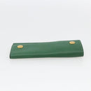HERMES Etui Cle 4 Key Case Leather Green Gold Auth 172633-6