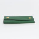 HERMES Etui Cle 4 Key Case Leather Green Gold Auth 172633-7
