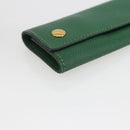 HERMES Etui Cle 4 Key Case Leather Green Gold Auth 172633-9