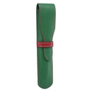 HERMES Pen Case Leather Green Auth 172634-1