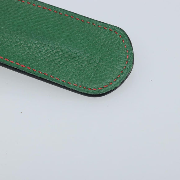 HERMES Pen Case Leather Green Auth 172634