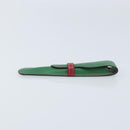 HERMES Pen Case Leather Green Auth 172634-3