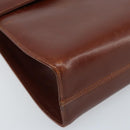 Salvatore Ferragamo Gancini Shoulder Bag Leather Brown Gold Auth 172650-11