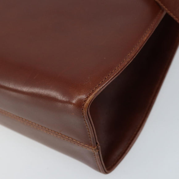 Salvatore Ferragamo Gancini Shoulder Bag Leather Brown Gold Auth 172650