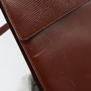 Salvatore Ferragamo Gancini Shoulder Bag Leather Brown Gold Auth 172650-14