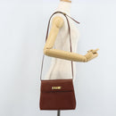 Salvatore Ferragamo Gancini Shoulder Bag Leather Brown Gold Auth 172650-23