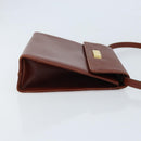 Salvatore Ferragamo Gancini Shoulder Bag Leather Brown Gold Auth 172650-4