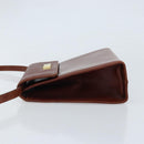 Salvatore Ferragamo Gancini Shoulder Bag Leather Brown Gold Auth 172650-5