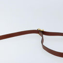 Salvatore Ferragamo Gancini Shoulder Bag Leather Brown Gold Auth 172650-8