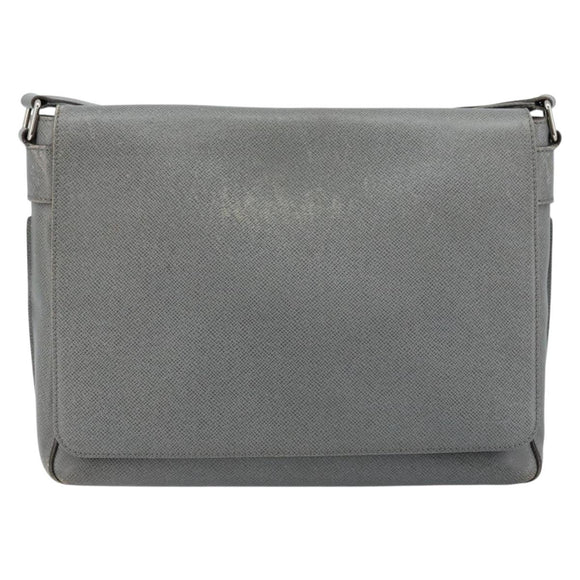 LOUIS VUITTON Taiga Roman MM Shoulder Bag Gray Gracie M32623 LV Auth 172661