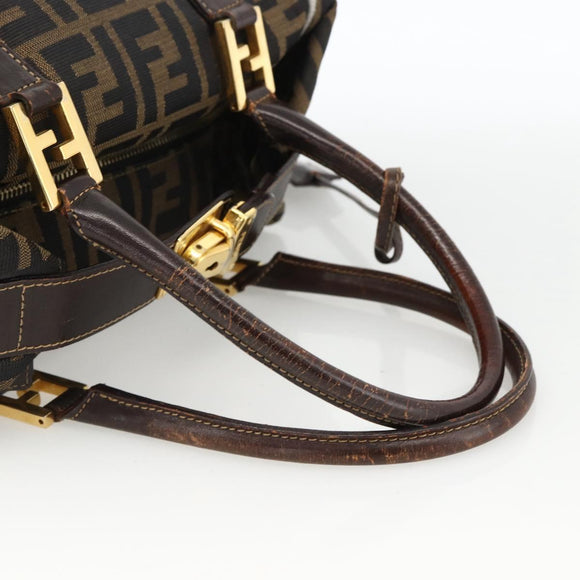 FENDI Zucca Canvas Handtas Zwart Bruin Orig. 172665