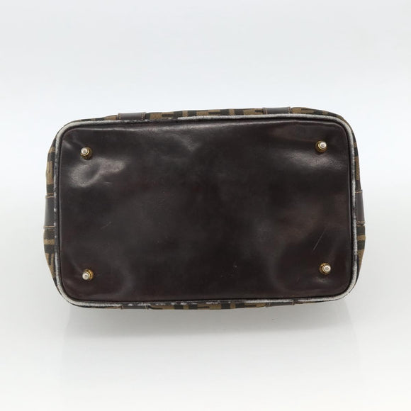 FENDI Zucca Canvas Handtas Zwart Bruin Orig. 172665