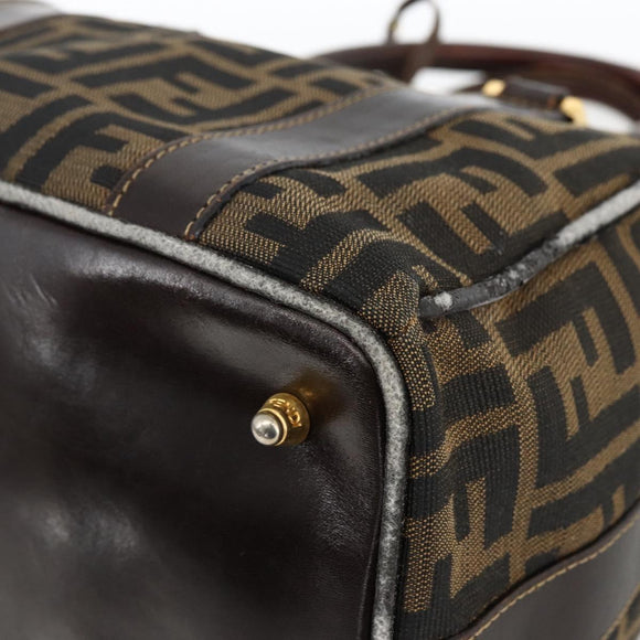 FENDI Zucca Canvas Handtas Zwart Bruin Orig. 172665