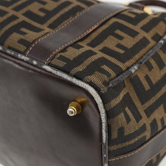 FENDI Zucca Canvas Handtas Zwart Bruin Orig. 172665