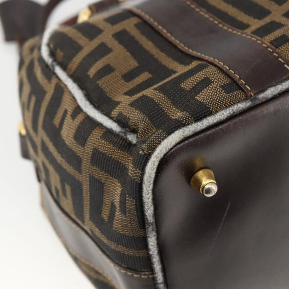 FENDI Zucca Canvas Handtas Zwart Bruin Orig. 172665