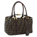 FENDI Zucca Canvas Handtas Zwart Bruin Orig. 172665-1