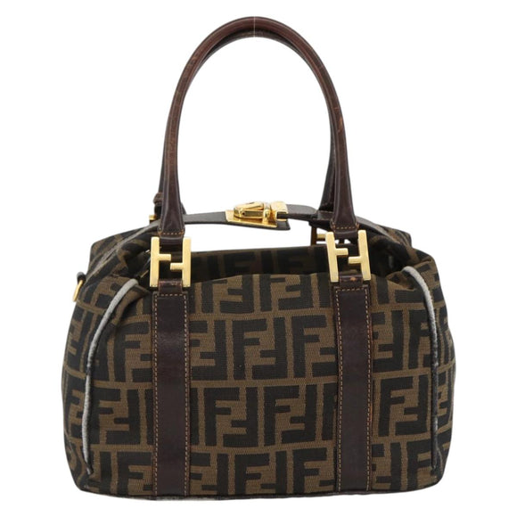 FENDI Zucca Canvas Handtas Zwart Bruin Orig. 172665