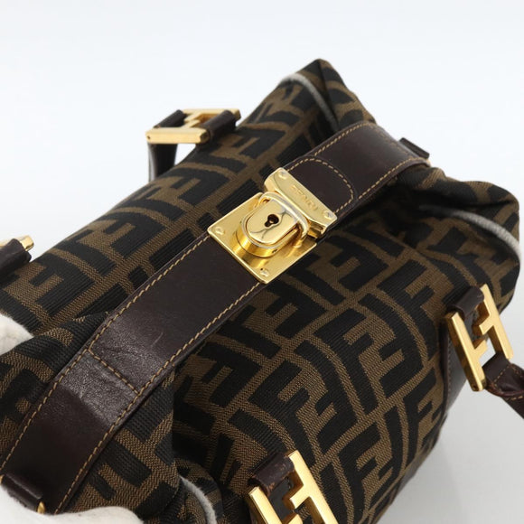 FENDI Zucca Canvas Handtas Zwart Bruin Orig. 172665