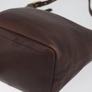 Coach Shoulder Bag Leather Brown Gold Auth 172666-14