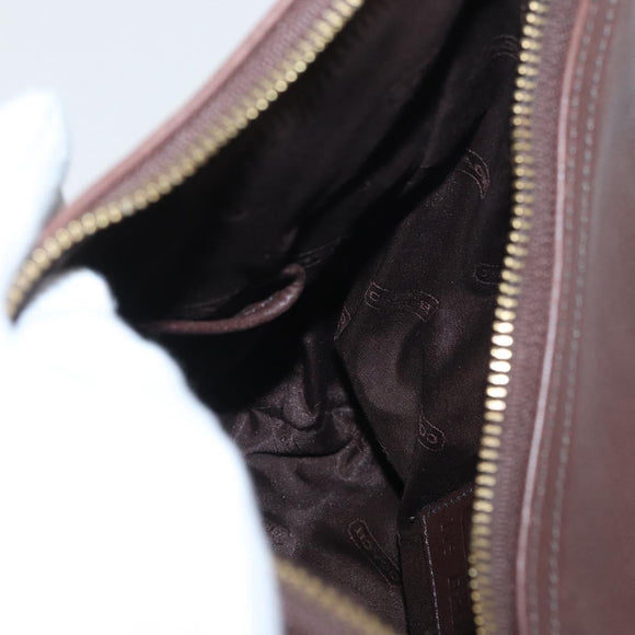 Coach Shoulder Bag Leather Brown Gold Auth 172666