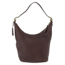 Coach Shoulder Bag Leather Brown Gold Auth 172666-2