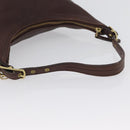 Coach Shoulder Bag Leather Brown Gold Auth 172666-7
