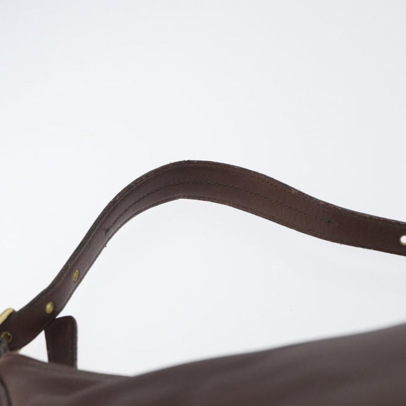 Coach Shoulder Bag Leather Brown Gold Auth 172666