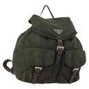 PRADA Backpack Nylon Khaki Silver Auth 172669-1