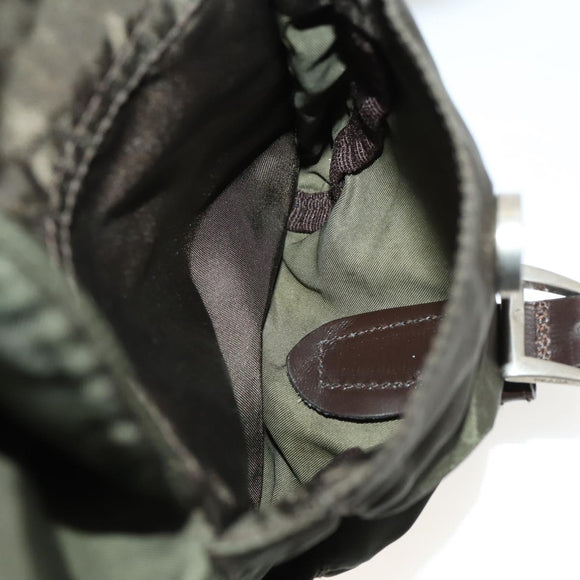 PRADA Backpack Nylon Khaki Silver Auth 172669