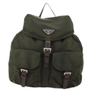 PRADA Backpack Nylon Khaki Silver Auth 172669-13