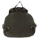 PRADA Backpack Nylon Khaki Silver Auth 172669-2