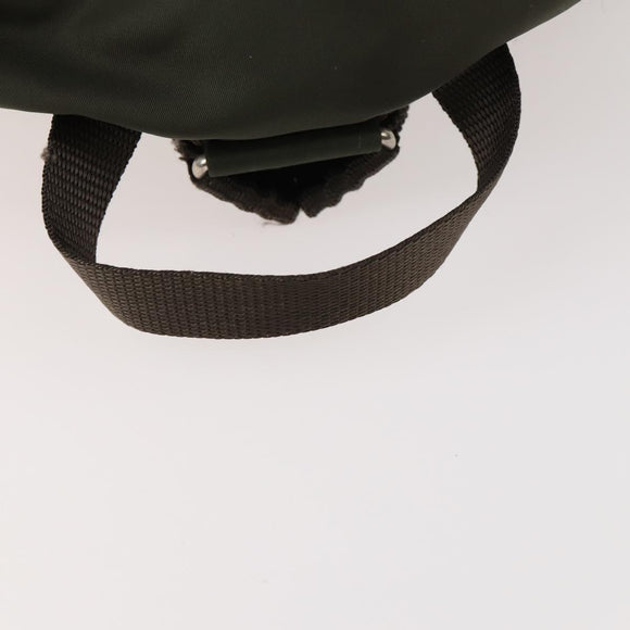 PRADA Backpack Nylon Khaki Silver Auth 172669