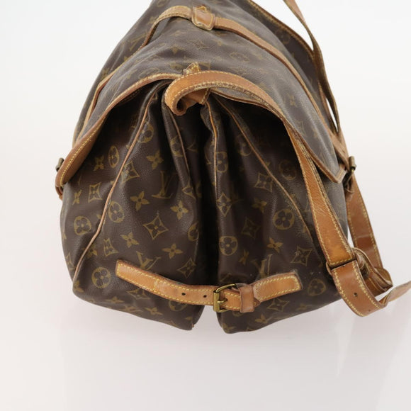 LOUIS VUITTON Monogram Saumur 35 Shoulder Bag M42254 LV Auth 172676