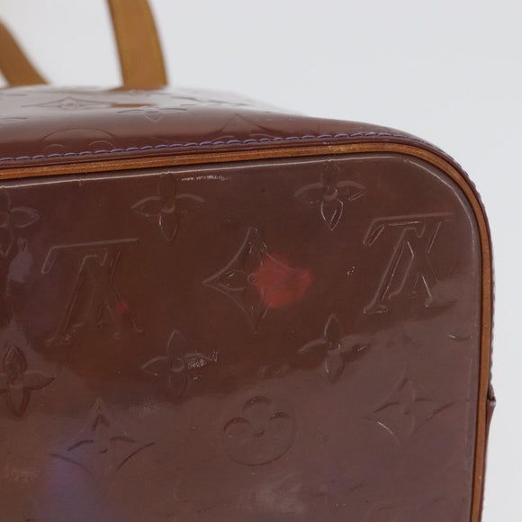 LOUIS VUITTON Monogram Vernis Houston Hand Bag Purple Viole M91093 Auth 172677