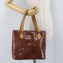 LOUIS VUITTON Monogram Vernis Houston Hand Bag Purple Viole M91093 Auth 172677-24