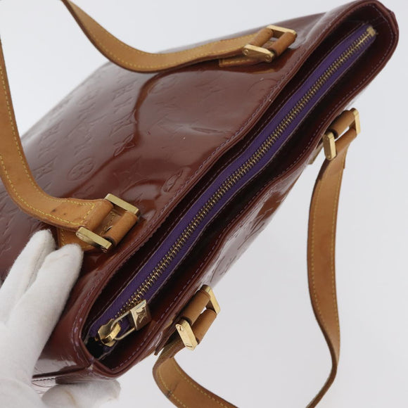 LOUIS VUITTON Monogram Vernis Houston Hand Bag Purple Viole M91093 Auth 172677