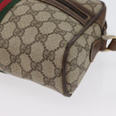 GUCCI GG Supreme Web Sherry Line Bag PVC Beige Gold 001 3654 5 Auth 172680-15