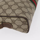 GUCCI GG Supreme Web Sherry Line Bag PVC Beige Gold 001 3654 5 Auth 172680-16