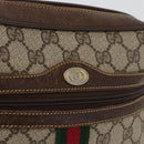 GUCCI GG Supreme Web Sherry Line Bag PVC Beige Gold 001 3654 5 Auth 172680-18