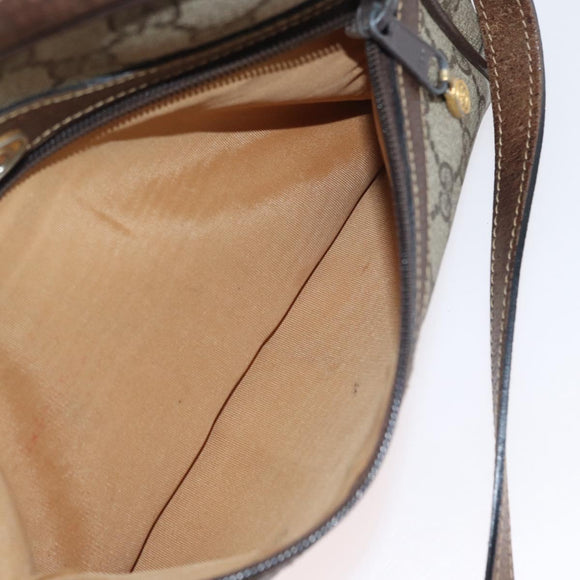 GUCCI GG Supreme Web Sherry Line Bag PVC Beige Gold 001 3654 5 Auth 172680